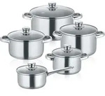 Kochtopfset 5-teilig cm, Edelstahl, poliert - New Roma