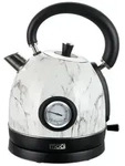MOA Retro Wasserkocher - 1,8 Liter 2200 Watt - Farbe: Wei&szlig; Marmor - EK3TM - Wei&szlig;