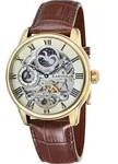 EARNSHAW ES-8006-06 Herren-Armbanduhr, Gold-Geh&auml;use, Leder-Armband