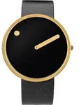 Picto 43387-4120G Black Uni 40mm 5ATM - Gold