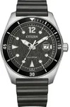 Citizen AW1889-00E Uhr Herrenuhr Silikonband Datum schwarz - Schwarz