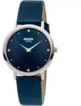 Boccia 3365-02 Damenuhr Titan mit Lederband Dunkelblau - Blau
