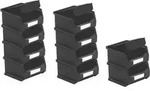 SparSet 10x Leitf&auml;hige Sichtlagerbox 1.0 mit Abdeckung | HxBxT 6x10x10cm | 0,4...