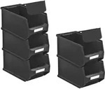 SparSet 5x Leitf&auml;hige Sichtlagerbox 3.0 mit Abdeckung | HxBxT 12,5x14,5x23,5cm...