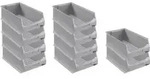 SparSet 10x Graue Sichtlagerbox 5.0 | HxBxT 20x30x50cm | 21,8 Liter 