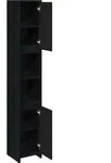 vidaXL Badezimmerschrank Schwarz Eichen-Optik 30 x 30 x 183,5 cm - Schwarz
