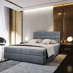 Masseno Boxspringbett GLOS M 160x200 cm Komplett-Set mit Bonell Matratze und Topper,