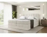 ALTDECOR Boxspringbett mit 2 Matratzen und Topper - 180x200 cm - OTTA KING - Creme