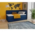 Boxspringbett Flame mit Bettkasten - Einzelbett mit Bonell-Matratze und Topper,