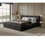 Polsterbett Doppelbett MODESTO 160x200cm in Stoff Lincoln Schwarz - Schwarz