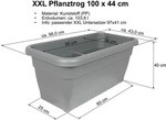 Pflanztrog XXL 100x44 cm, 40 cm H&ouml;he, 103 Liter Volumen, Farbe Terra - Orange