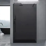 doporro Luxus Duschwand f&uuml;r Dusche Duschabtrennung 140x200cm Schwarz Walk-In...