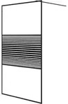 vidaXL Duschwand f&uuml;r Begehbare Dusche Schwarz 115x195 cm ESG-Glas Klar -...