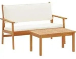 vidaXL Gartensofa-set mit Kissen 2 pcs Cremewei&szlig; Massivholz Akazie - Wei&szlig;