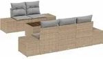 vidaXL Gartensofa-set mit Kissen 6 pcs Beige und Grau Poly-Rattan - Beige