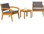 vidaXL Bistrogarnitur mit Kissen 3 pcs Braun Polyester - Braun
