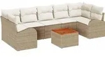 vidaXL Gartensofa-set mit Speicher 8 pcs Beige und Creme Poly-Rattan - Beige