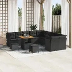 vidaXL Gartensofa-set 13 pcs Schwarz Poly-Rattan - Schwarz