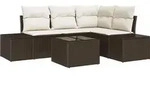 vidaXL Gartensofa-set 5 pcs Braun Poly-Rattan - Braun