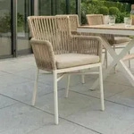 Gartenstuhl AFUERA 6er Set, wei&szlig;/champagner - Balkonst&uuml;hle mit Sitzkissen,