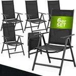CASARIA&reg; Gartenst&uuml;hle 6er Set Hochlehner Klappbar 8-Fach Verstellbar Camping Stuhl