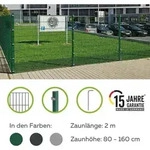 Alberts Doppelstabmattenzaun - Anbauset, H&ouml;he 100 cm, L&auml;nge 2 m, anthrazit, zum