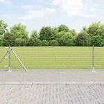 vidaXL Geschwei&szlig;ter Drahtzaun mit Betonfundament 50 x 0,4 m (B x H) - Silber