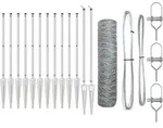 vidaXL Schwei&szlig;drahtzaun mit Spikes 25 x 0,8 m (B x H) - Silber