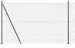 vidaXL Geschwei&szlig;ter Drahtzaun mit Betonfundament 10 x 1,6 m (B x H) - Grau
