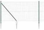 vidaXL Schwei&szlig;drahtzaun mit Spikes 25 x 1,2 m (B x H) - Gr&uuml;n