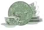 CreaTable, 24767, Adelaide Gr&uuml;n, Kaffeeservice 12-tlg, Porzellan