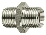 Riegler Doppelgewindenippel, R 3/4 a., R 1 a., SW 36, Edelstahl 1.4571