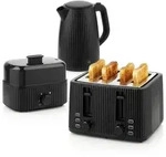HOMCOM Wasserkocher Toaster Eierkocher Set 1,7L Wasserkocher 4 Scheiben Toaster...