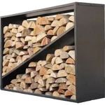 Stahl Kaminholzregal Hugo Schwarz 115x35x80 cm - Schwarz