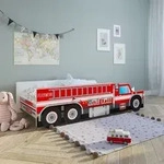 Autobett Kinderbett Jugendbett 80x160 | Feuerwehr Feuerwehrauto Feuerwehrmann...