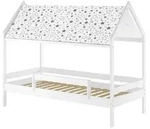 Wei&szlig;es Himmelbett m Himmel u Fallschutz Kinderbett Hausbett 90x200 Massivholz
