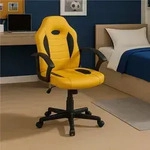 Schreibtischstuhl Junior h&ouml;henverstellbar ergonomischer Drehstuhl Gelb - Gelb