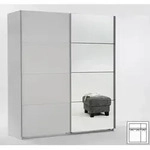 Schwebet&uuml;renschrank Kleiderschrank Easy Plus 135x65x210cm wei&szlig; mit Spiegel -...