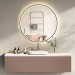 HOKO Design Badspiegel rund 80 cm Amsterdam mit Energiesparend LED Beleuchtung...