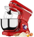 KitchenBrothers K&uuml;chenmaschine 1200W Rot - 5L R&uuml;hrsch&uuml;ssel - Mixer - Rot