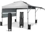 COSTWAY 3x3m Pop Up Pavillon mit zwei Markisen, Faltpavillon mit Rolltasche, 4