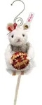 Steiff Ornament Maus Weihnachtsb&auml;ckerei 9 cm 005886 - Hellgrau