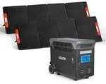 VEVOR Tragbare Powerstation, mit 2 Stk. 200-W-Solarpanels, 3000-W-Solargenerator,