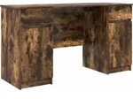 vidaXL Schreibtisch R&auml;uchereiche 140 x 49 x 76 cm Holzwerkstoff - Braun
