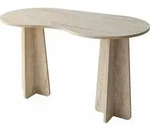 CALICOSY - Schreibtisch mit organisch geformter Tischplatte L120 cm COMO - Beige