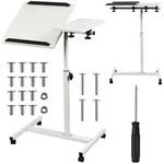Mobiler Schreibtisch/Laptop-St&auml;nder Maclean wei&szlig; h&ouml;henverstellbar 59-89cm...