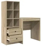 vidaXL Schreibtisch mit Schubladen mit Regal 2 pcs Sonoma-Eiche - Braun
