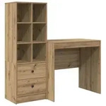 vidaXL Schreibtisch mit Schubladen mit Regal 2 pcs Artisan-Eiche - Braun