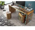 MASSIVMOEBEL24 Schreibtisch Altholz 170x65x76 mehrfarbig lackiert FREEZY #40