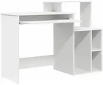 vidaXL Schreibtisch mit Regal Wei&szlig; 120,5 x 44 x 88,5 cm Holzwerkstoff - Wei&szlig;